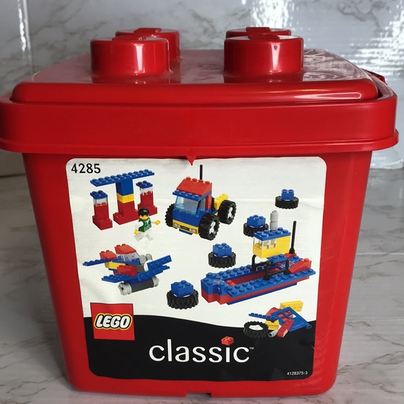 Lego Toys Vintage Lego 999 Classic 4285 Plastic Red Bucket Tote With Legos Inside Poshmark